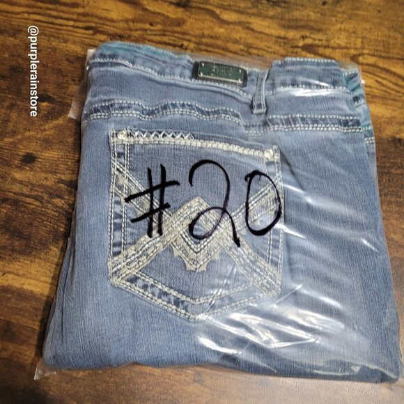 Earl Jeans 24 W Straight High Rise Thick Stitch Embellished Thick Stitch Western - Picture 13 of 13